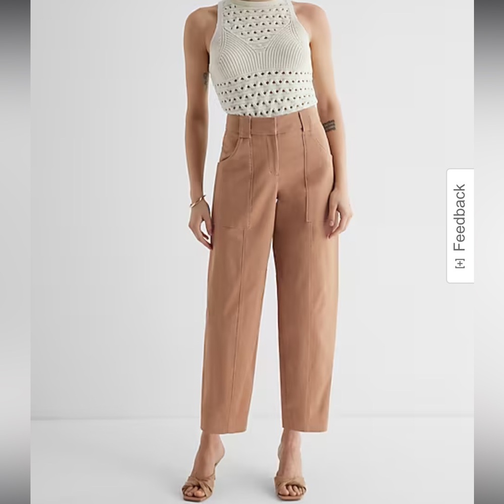 Express  pants / Super High Waisted Cropped Utility Trouser Pant